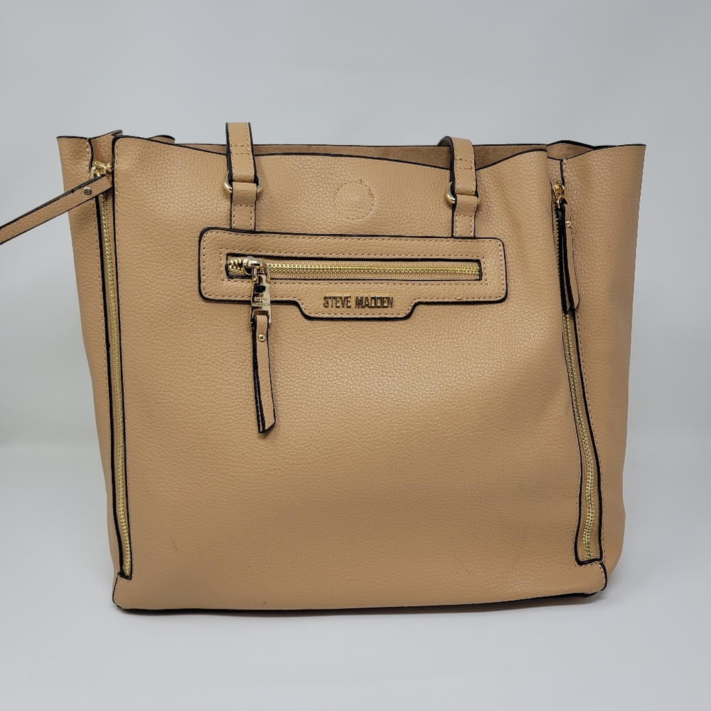 Steve Madden Bterra Tote Bag Saddle Beige Tan Purse
